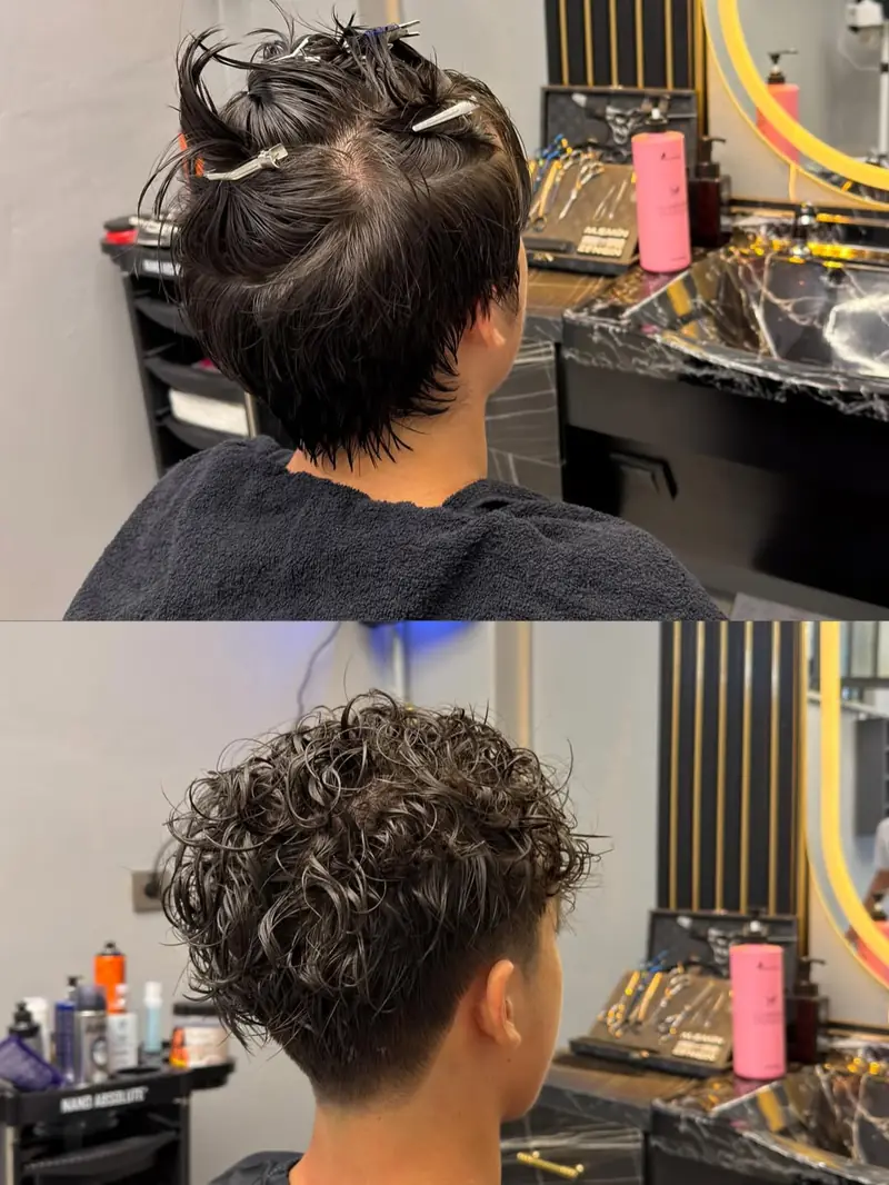 EMBE LUXE perma ve fade saç kesimi öncesi sonrası